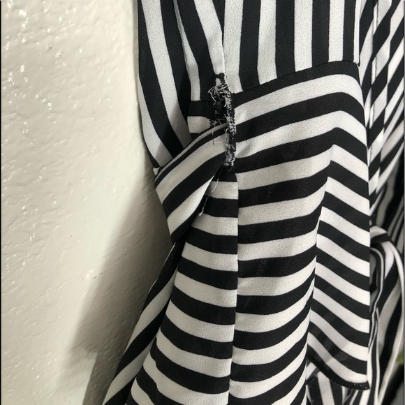 Fashion Nova Striped Asymmetrical Wrap Top - Picture 6 of 7
